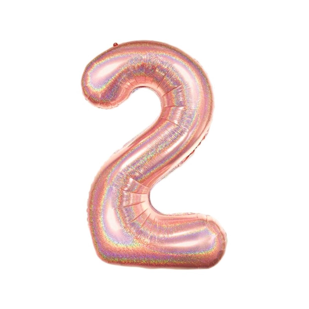 Balão Metalizado Número Dois Rosê 33x7x18cm Pequeno