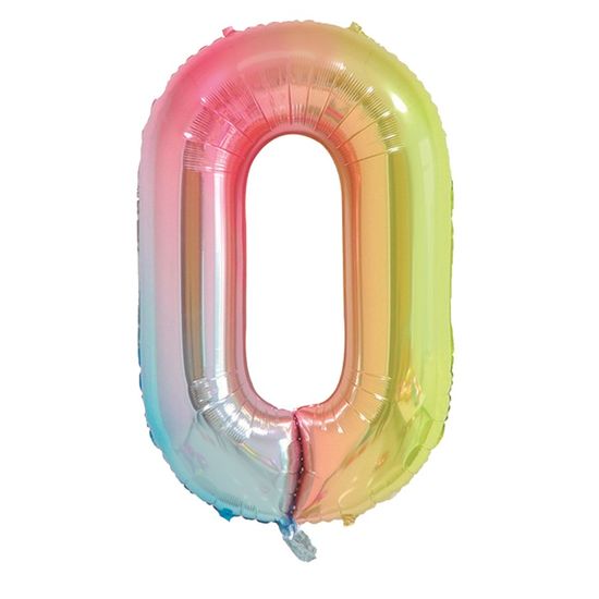 Balão Metalizado Número 0 Degrade 40'' / 101cm