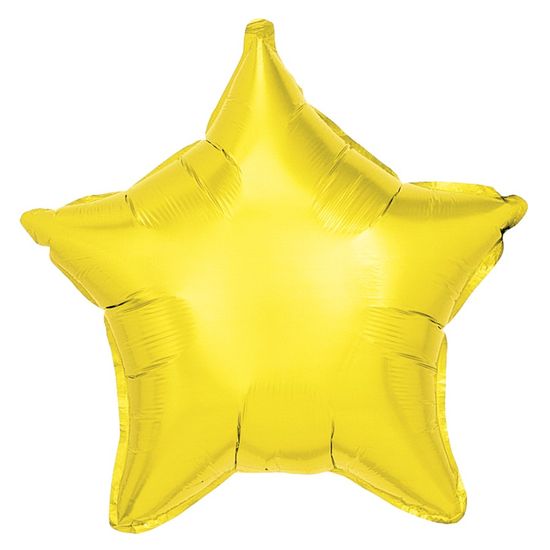 Balão Metalizado Estrela Amarelo 18'' / 45cm