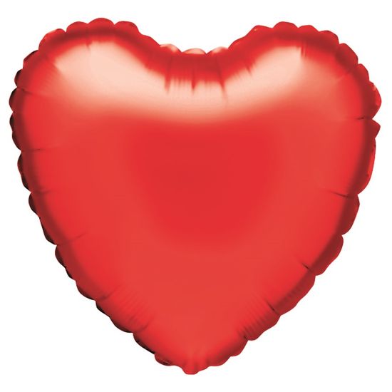 Balão Metalizado Coração Vermelho 18'' / 45cm