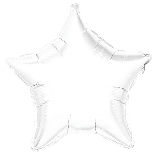 Balão Metalizado Estrela Branco 24'' / 60cm
