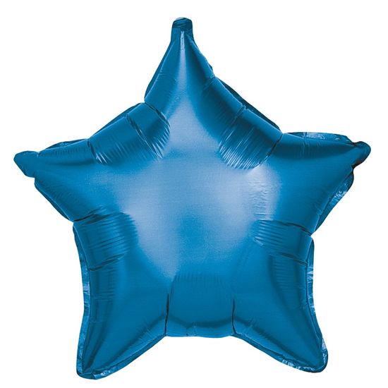 Balão Metalizado Estrela Cyan 18'' / 45cm