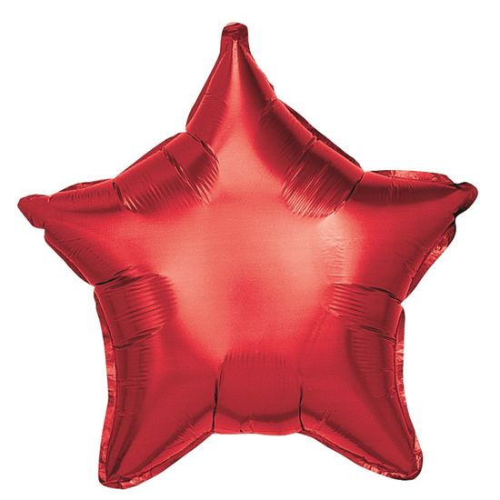 Balão Metalizado Estrela Vermelho 18'' / 45cm