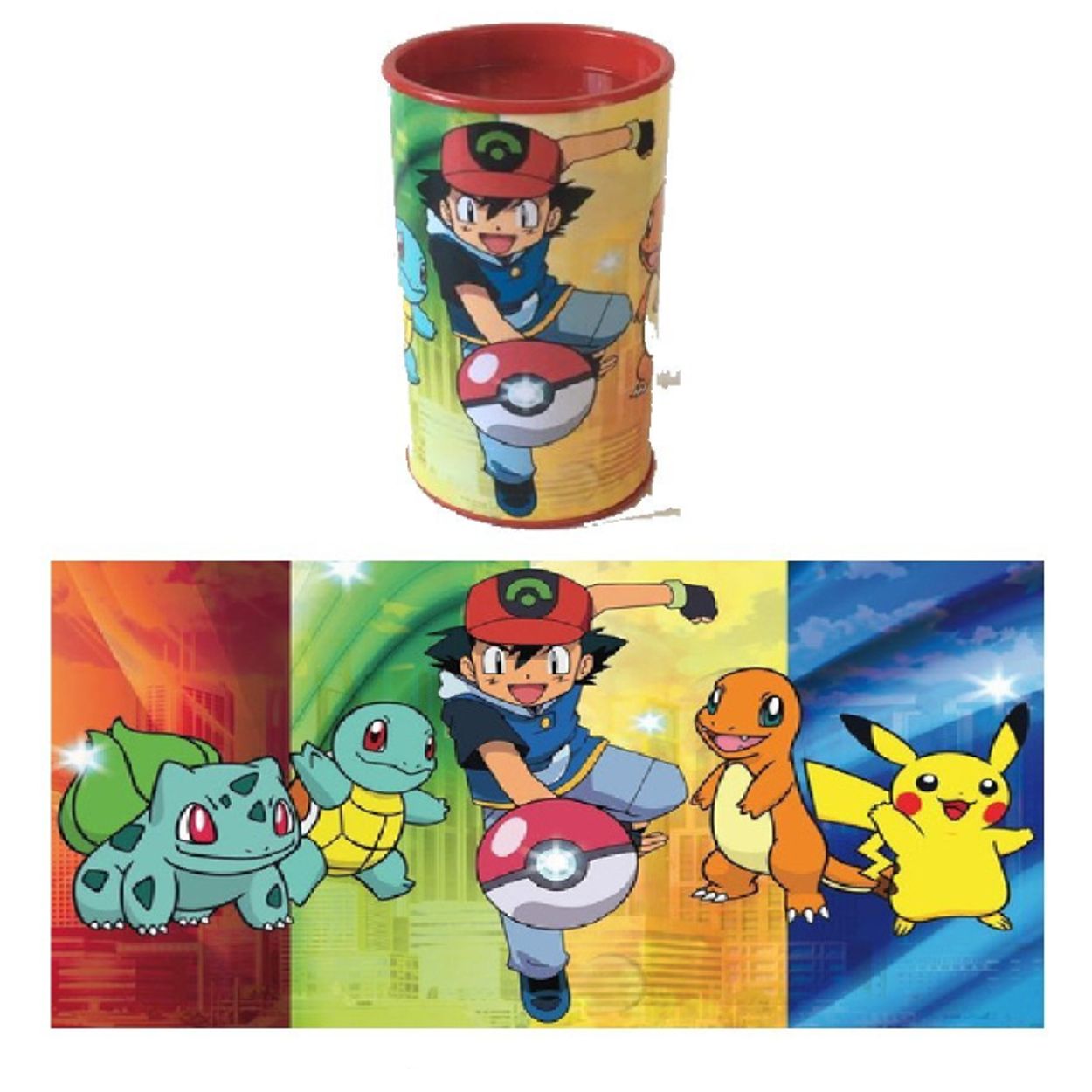 Festa Pokémon - Adesivo Decorativo Quadrado- 18 Un - Festas da 25