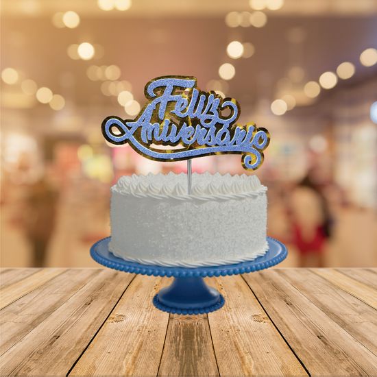 Topo de bolo de aniversário com foto azul 90, glitter feminino masculino  decoração feliz aniversário de 90 anos com porta-retrato, adereços para  fotos de festa : : Casa