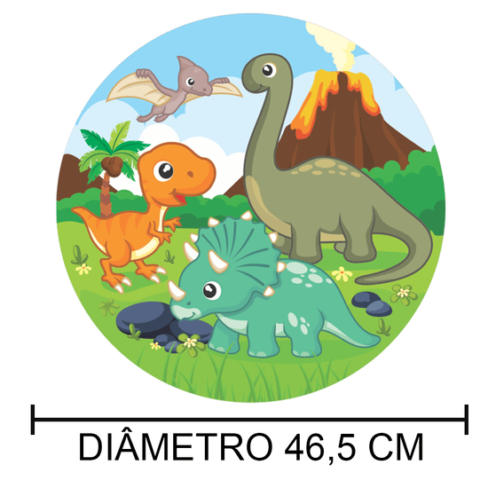 Adesivo redondo dinossauro baby