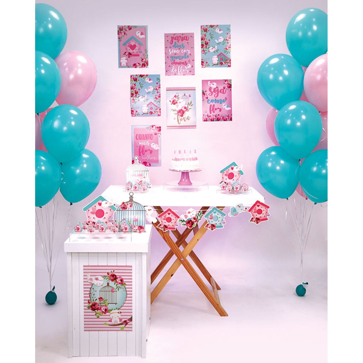 Festa de aniversário da garota roblox rosa kit de balão bolo topper  adereços materiais de decoração