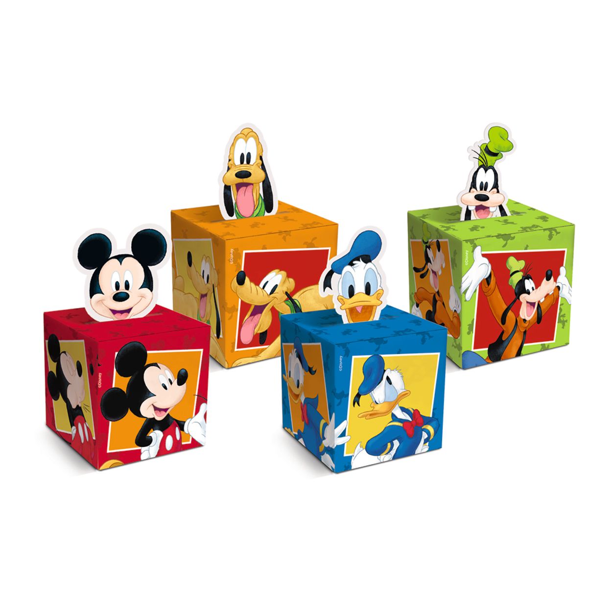 Caixa Pop Up Lembrancinhas Turma Do Mickey Colorido M 9x9x8,5cm - 10 Un -  Embalagens da 25