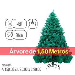 Árvore De Natal Floque Verde Com Efeito Neve 150cm
