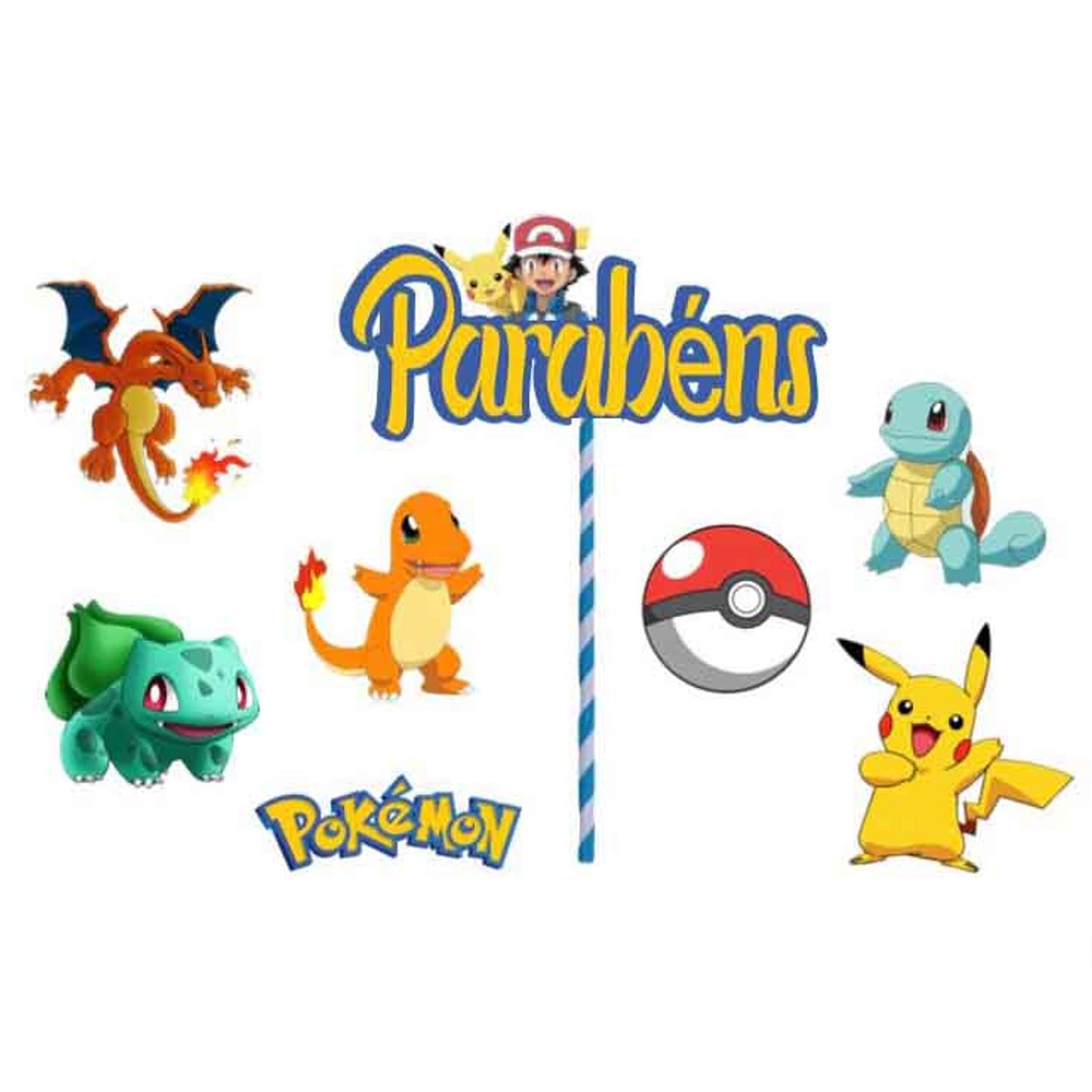 Festa Pokemon - Topo de Bolo - Festas da 25