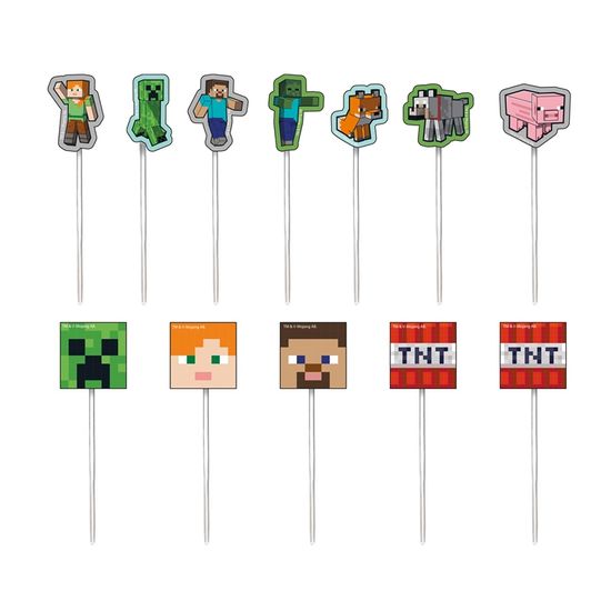 Pick Decorativo Minecraft - 12 Un - Natal da 25