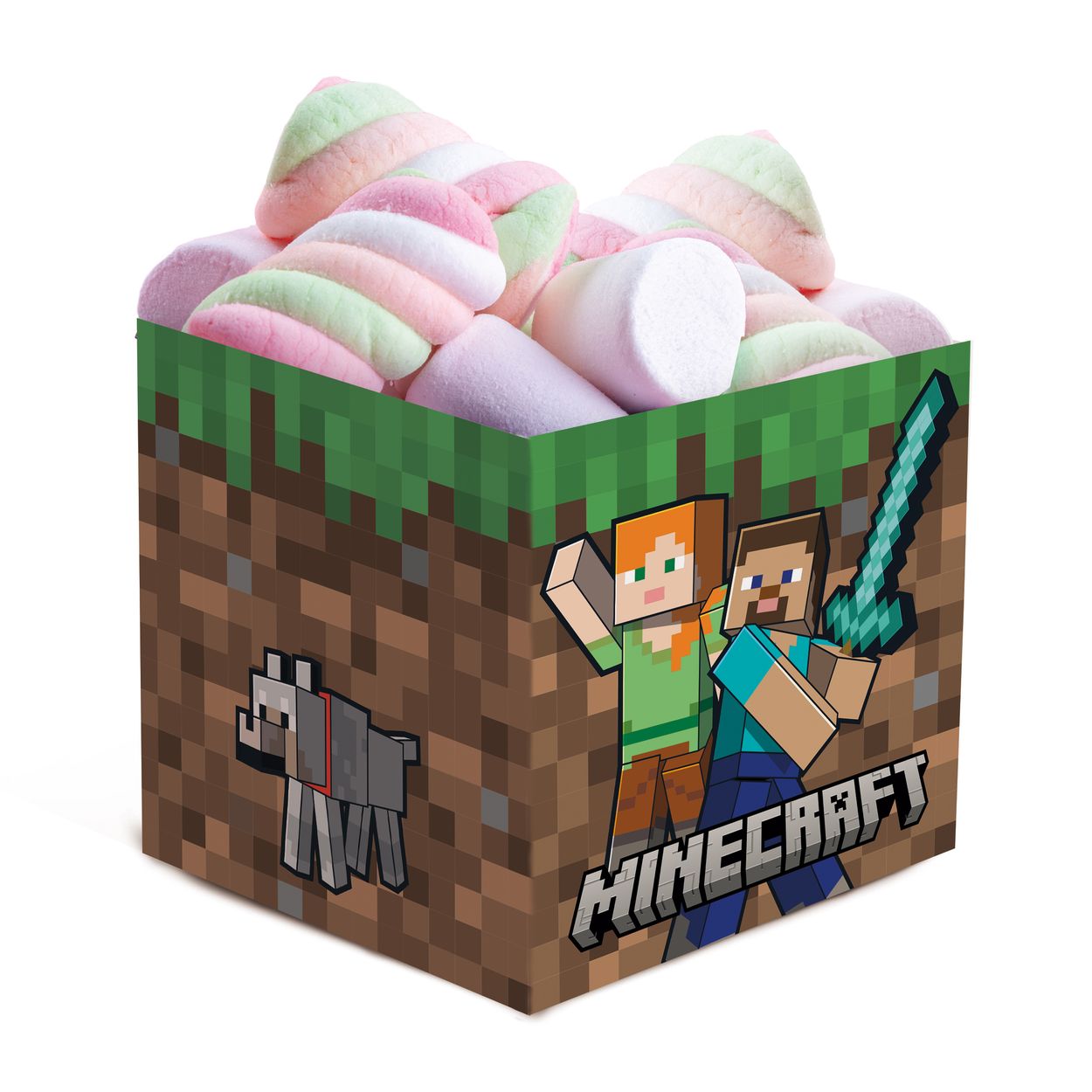 Cachepot Minecraft 11,5X11,5X11,5 - 8 Un - Festas da 25