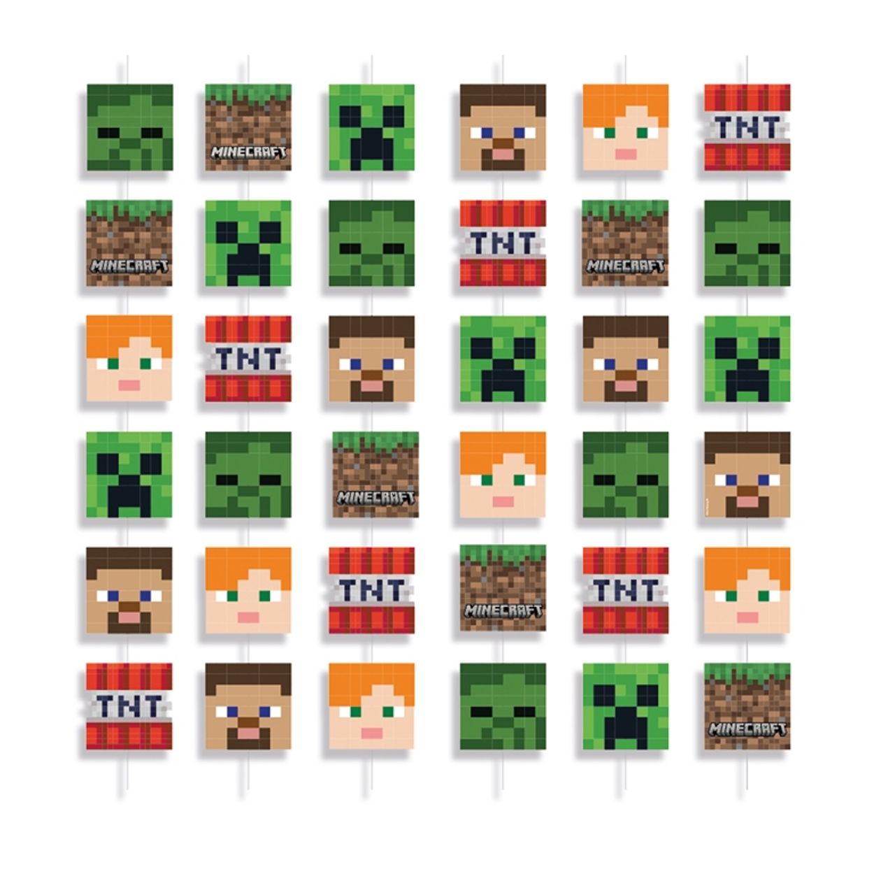 Cachepot Minecraft 11,5X11,5X11,5 - 8 Un - Festas da 25