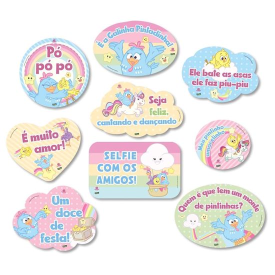 Kit Placas Galinha Pintadinha Candy  - Festcolor - 09Un