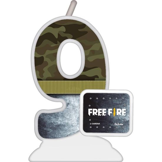 Vela Temática Free Fire Nº 9 - Festcolor - 1Un