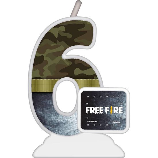 Vela Temática Free Fire Nº 6 - Festcolor - 1Un