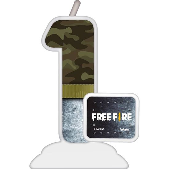 Vela Temática Free Fire Nº 1 - Festcolor - 1Un