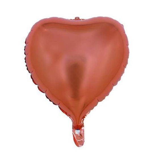 Balão Metalizado Coração Rose - Silver Plastic - 1 Un