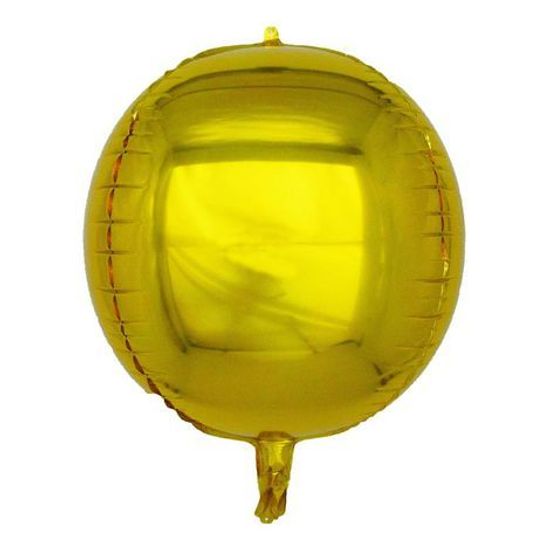 Balão Metalizado Redondo Dourado - Silver Plastic - 1 Un