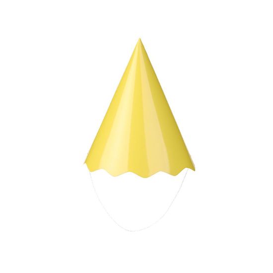 Chapéu Papel Liso Amarelo com 8 Un - Silver Plastic - 8 un