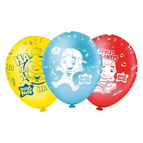 Balão Latex Premium 12 Pol. Luccas Neto - 10 Unidades - Regina Festas