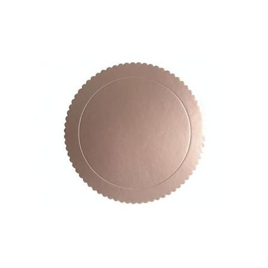 Cakeboard 26cm ROSE GOLD - Silver Plastic - 1 Um