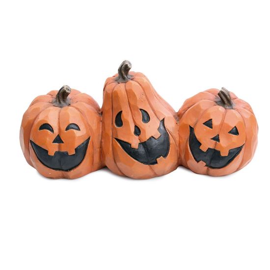 Trio Abóboras Divertidas para Decoração de Halloween - Cromus - 1Un
