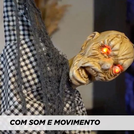 Boneca Úrsula Decoração Halloween com Som e Movimento em Promoção