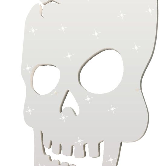 Aplique Glitter para Decoração Halloween Crânio Grande em EVA