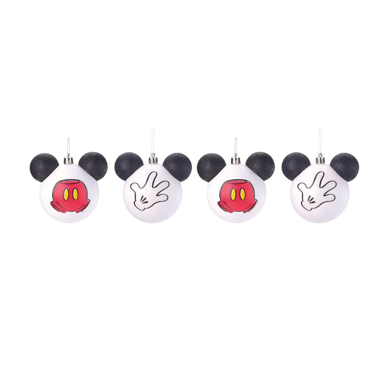 Jogo de Bolas de Natal Mickey & Minnie Mouse, Vermelho/Preto, 4