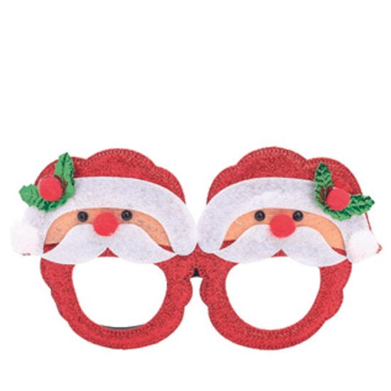 Óculos Noel Vermelho Branco  9X17cm   - 1 Un