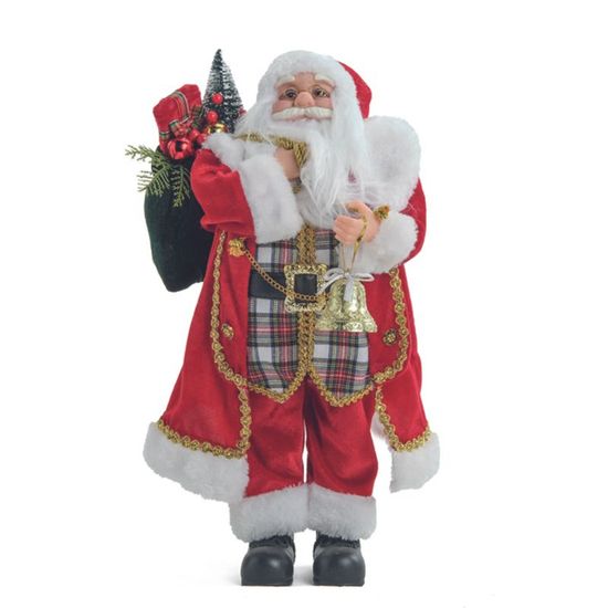 Papai Noel Decorativo com Saco Presente Vermelho Branco 45cm - 1 Un