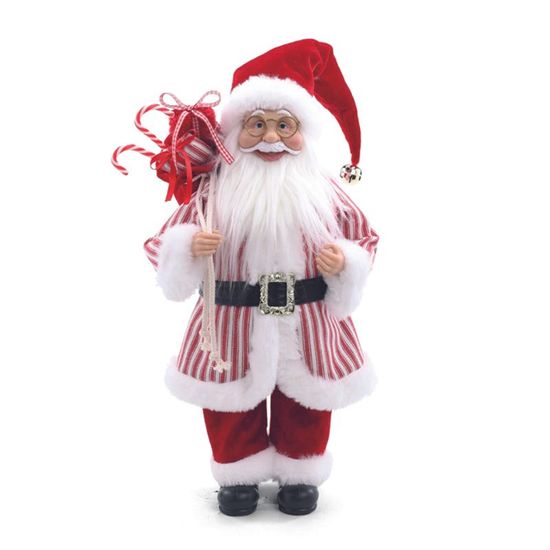 Papai Noel Decorativo com Saco Presente Branco Vermelho 45cm - 1 Un