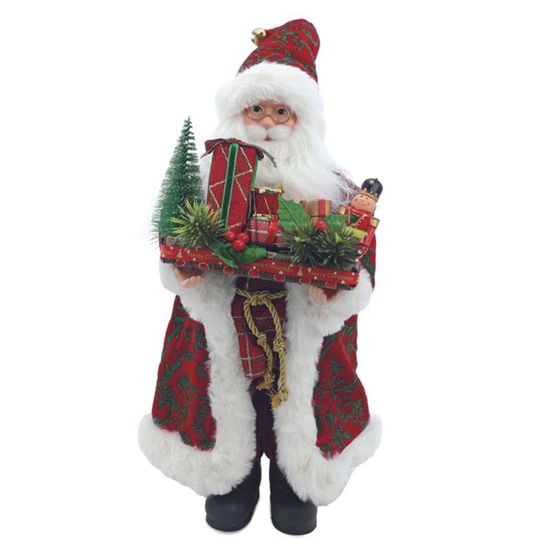 Papai Noel Decorativo com Presentes Vermelho Branco 50cm - 1 Un