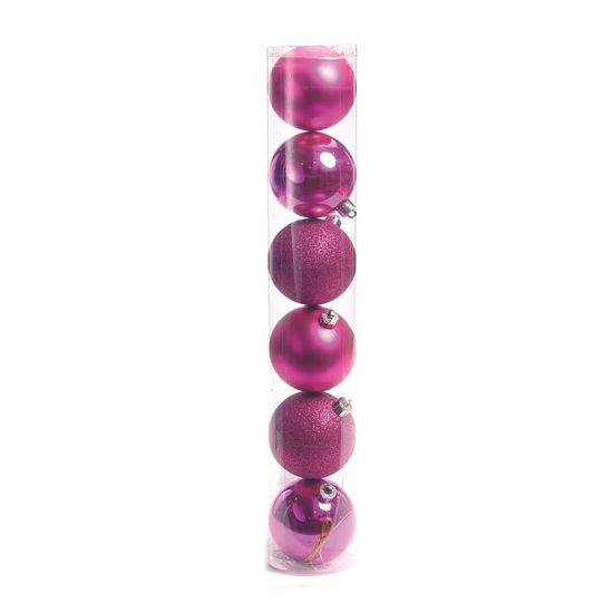 Bola Em Tubo Sortido Rosa 8cm - Jogo com 6 Peças