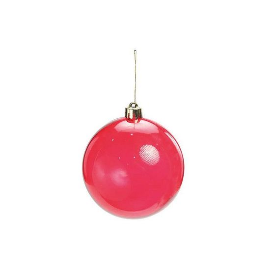 Bola Tubo Brilho/Fosco/Glitter Vermelho 7cm - Jogo com 6 Peças - Natal da 25