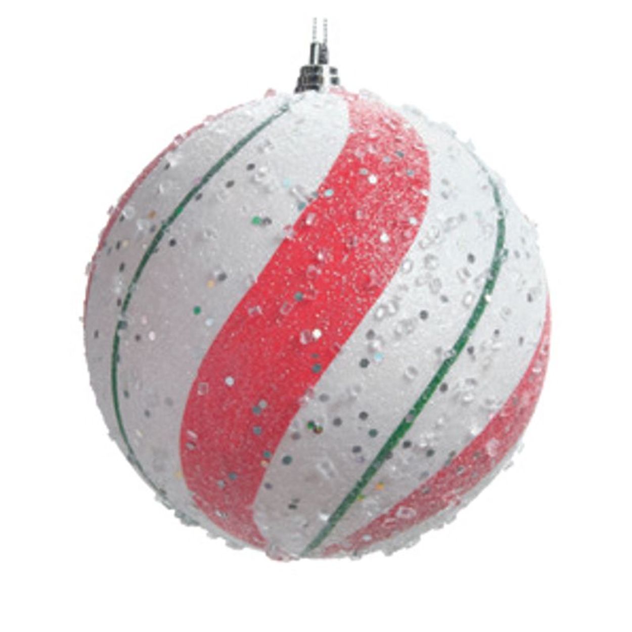 Bola Listrada Branco Vermelho Verde 15cm - Jogo com 2 Peças - Festas da 25