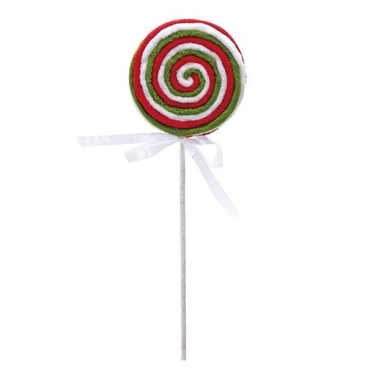 Galho Lollipop Listra Vermelho Verde Branco 42X11cm - 1 Un