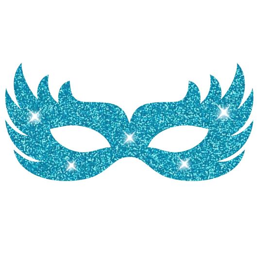 Máscara Carnaval Glitter Azul Mod 01