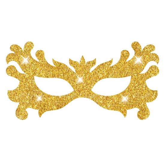 Máscara Carnaval Glitter Dourado Mod 02