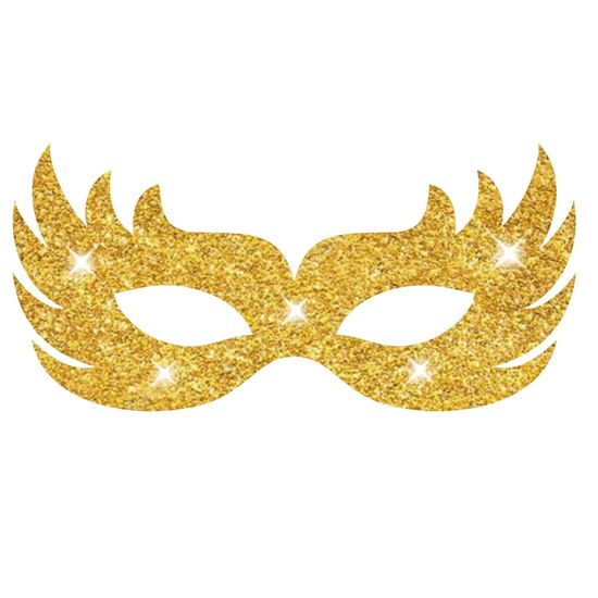Máscara Carnaval Glitter Dourada Mod 01