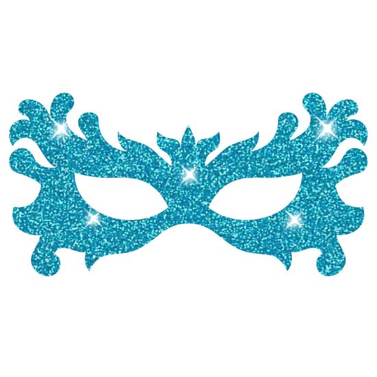 Máscara Carnaval Glitter Azul Mod 02