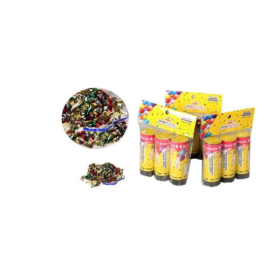Lança Confetes Kids Colorido Metalizado 11 Cm C/3 Un - 3 Un