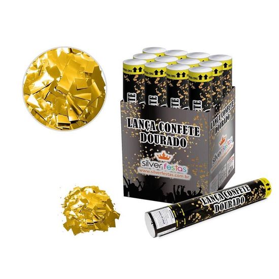 Lança Confete Dourado 30cm (LCN004)