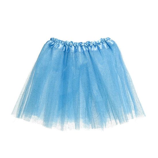 Saia de Tule Azul com Glitter Adulto