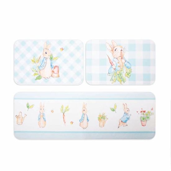 Kit para Cozinha Peter Rabbit Azul Claro com Branco 1x118x40 - 3 Un