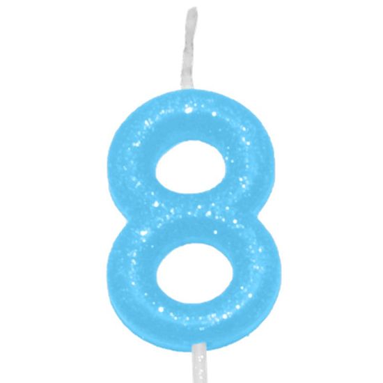 Vela Candy Color Azul Número 8 - VEU08