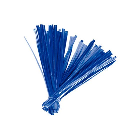 Lacre / Fecho Metalizado Azul 11cm - Silverplastic - 100un