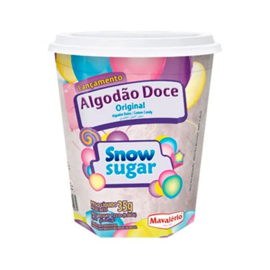Algodão Doce Pronto Branco Sabor Original Snow Sugar 35g - Mavalério