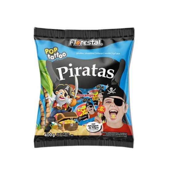 Pirulito Pop Tatoo Pirata - 50 Un - Florestal